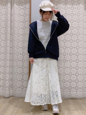 「New Balance」｜「アイテム（キャスケット）」を使った、Shinommyさん（レディース・158cm）の春コーディネート