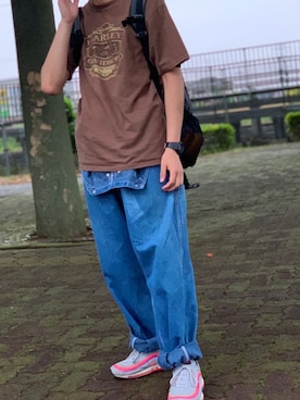 「BIG SMITH（ビッグスミス）のアイテム（サロペット/オーバーオール）」を使った、ななせいさん（メンズ・172cm）の夏コーディネート