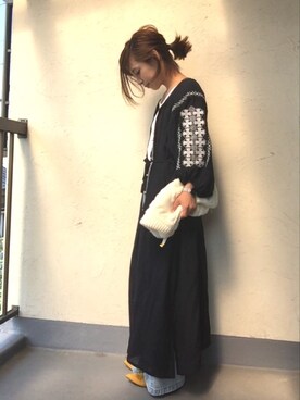 emiko☆さんの「WEGO/ニットクラッチバッグ」を使ったコーディネート