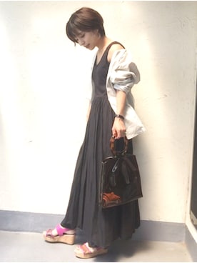 「SEVENDAYS=SUNDAY（セブンデイズサンデイ）のアイテム（ミリタリージャケット）」を使った、emiko☆さん（レディース・155cm）の夏コーディネート