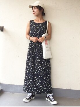「Color（カラー）のアイテム（ワンピース）」を使った、emiko☆さん（レディース・155cm）の夏コーディネート