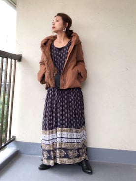 「JOINT WORKS（ジョイントワークス）のアイテム（ダウンジャケット/コート）」を使った、emiko☆さん（レディース・155cm）の冬コーディネート