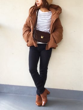 「JOINT WORKS（ジョイントワークス）のアイテム（ダウンジャケット/コート）」を使った、emiko☆さん（レディース・155cm）の冬コーディネート