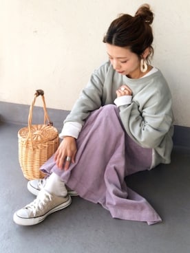 「ミントグリーン」｜「アイテム（その他アンダーウェア/インナー）」を使った、emiko☆さん（レディース・155cm）の冬コーディネート