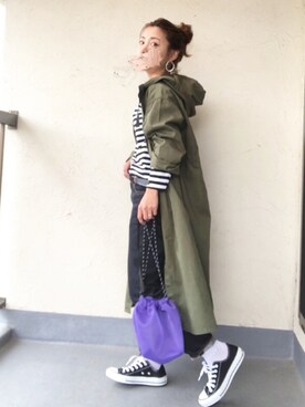 「zozoデニム」｜「アイテム（その他アウター）」を使った、emiko☆さん（レディース・155cm）の春コーディネート