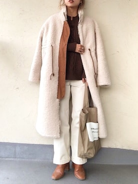 「DHOLIC（ディーホリック）のアイテム（その他アウター）」を使った、emiko☆さん（レディース・155cm）の冬コーディネート