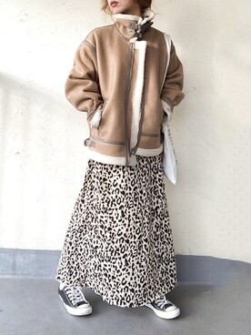 「MERLOT（メルロー）のアイテム（その他アウター）」を使った、emiko☆さん（レディース・155cm）の冬コーディネート