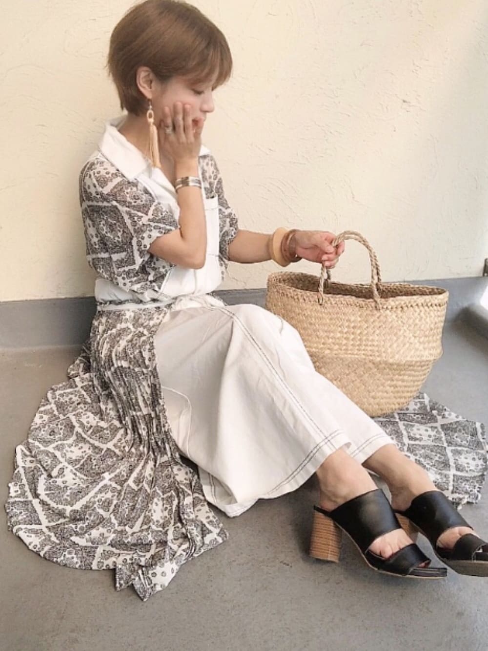 KOH.style（コースタイル）の「レイヤードスカート付デニムペイズリー  