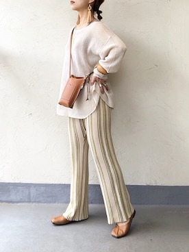 「MAMACASAR（ママカサル）のアイテム」を使った、emiko☆さん（レディース・155cm）の春コーディネート