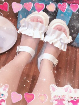 「WC（ダブル シー）のアイテム（サンダル）」を使った、ゆうこさん（レディース・161cm）の夏コーディネート