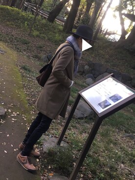 「H&M（エイチ・アンド・エム）のアイテム（ハット）」を使った、amiさん（レディース・168cm）の秋コーディネート