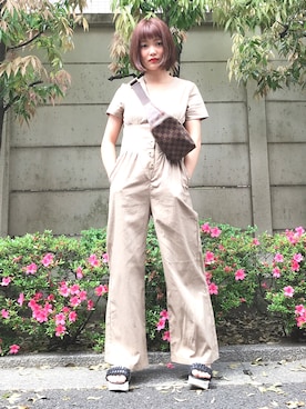 「LouisVuitton」｜「アイテム（オールインワン・サロペット）」を使った、あきほさん（レディース・154cm）の春コーディネート