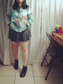 ORENDA | 復古感花花緞面棒球外套(ブルゾン)