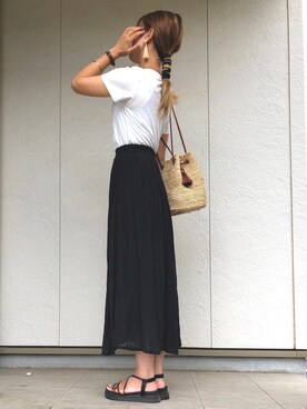 「oneway glamorous（ワンウェイグラマラス）のアイテム」を使った、KAZEさん（レディース・157cm）の夏コーディネート
