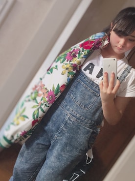「植物柄」｜かってぃさん（レディース・159cm）の春コーディネート