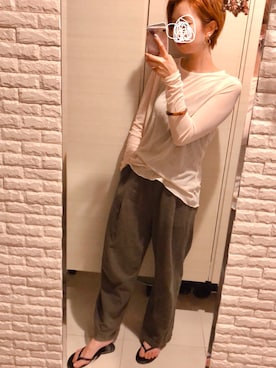 「she mo shelly（シーモシェリー）のアイテム」を使った、とってぃ。さん（レディース・160cm）の春コーディネート