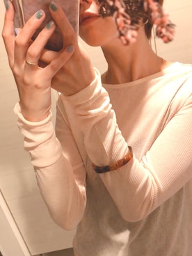 「she mo shelly（シーモシェリー）のアイテム」を使った、とってぃ。さん（レディース・160cm）の春コーディネート