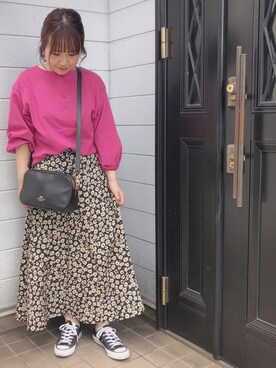 yukoさんの「ハナクルミボタンＡラインスカート　828989」を使ったコーディネート