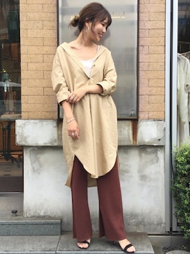 「journal standard L'essage（ジャーナルスタンダードレサージュ）のアイテム（シャツワンピース）」を使った、andoさん（レディース・162cm）の夏コーディネート