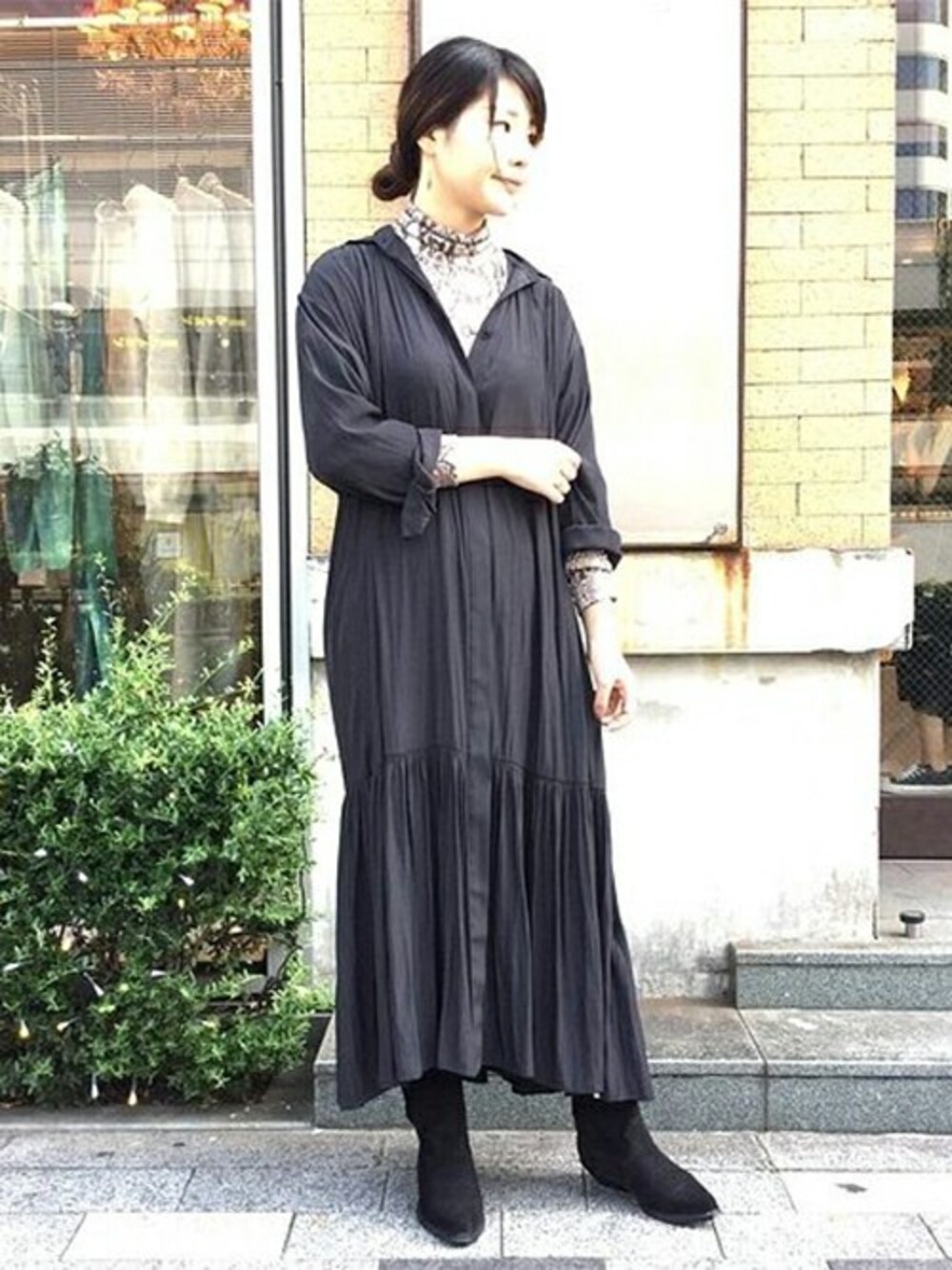 ジャーナルスタンダードレサージュ　デシンマキシ ティアードワンピース 追加》ローグストライプ/デシンマキシティアードワンピース