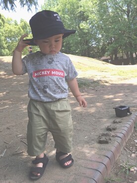 「ミッキー」｜**KEY**さん（キッズ・80cm）の夏コーディネート