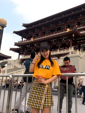 「アイテム（スカート）」を使った、秃头少女JJJさん（レディース・163cm）の秋コーディネート