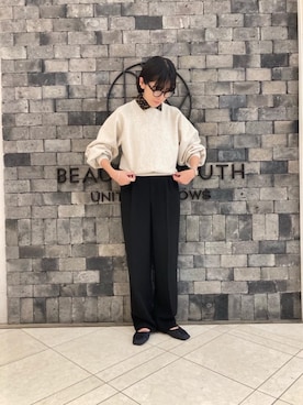 「RECOMMEND  ITEM STYLING」｜「アイテム（バレエシューズ）」を使った、古園 なつきさん（レディース・164cm）の秋コーディネート