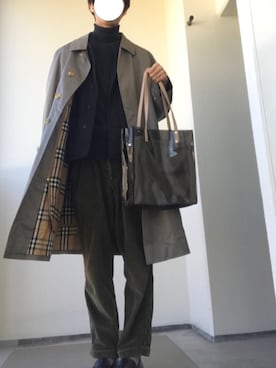 「バーバリー」｜「アイテム（ブルゾン）」を使った、Kさん（メンズ・178cm）の冬コーディネート