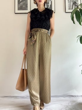 「muller of yoshiokubo（ミュラーオブヨシオクボ）のアイテム（その他パンツ）」を使った、TOMOMIさん（レディース・168cm）の夏コーディネート