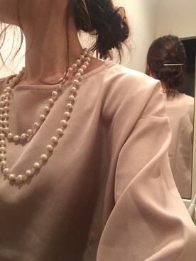 「ピンクベージュ」｜「アイテム（オールインワン・サロペット）」を使った、nakamuさん（レディース・152cm）の冬コーディネート