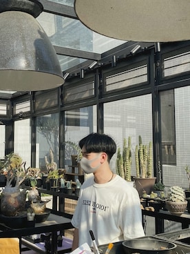 「5252（ゴーニーゴーニー）のアイテム」を使った、Leo Weiさん（キッズ・80cm）の夏コーディネート