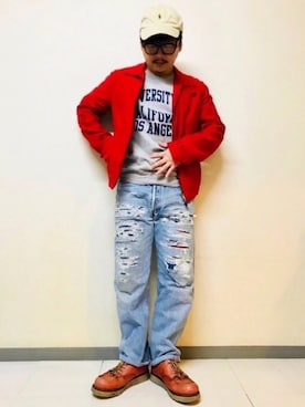「RED WING（レッドウィング）のREDWING（レッドウィング） Work Oxford（ワークオックスフォード） 8103（ブーツ）」を使った、タケヒロールさん（メンズ・165cm）の冬コーディネート