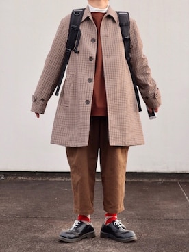 「やっぱりストリートが好き」｜「アイテム（ステンカラーコート）」を使った、タケヒロールさん（メンズ・165cm）の秋コーディネート