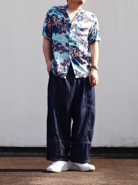 「アロハシャツ」｜タケヒロールさん（メンズ・165cm）の夏コーディネート