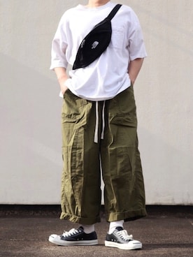 「D.M.G.（ドミンゴ）のアイテム」を使った、タケヒロールさん（メンズ・165cm）の夏コーディネート