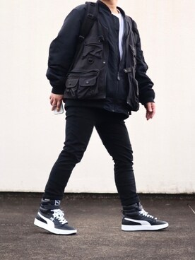 「PUMA（プーマ）のPUMA SKY LX MID ATHLETIC 372874-03（スニーカー）」を使った、タケヒロールさん（メンズ・165cm）の冬コーディネート
