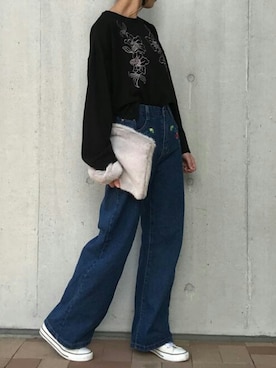 「アイテム（スウェット、その他）」を使った、ikuさん（レディース・161cm）の冬コーディネート