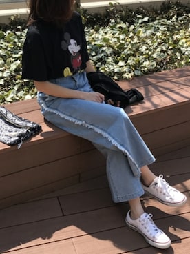 「アイテム（クラッチバッグ）」を使った、ikuさん（レディース・161cm）の春コーディネート