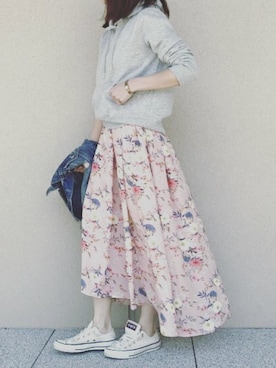 「copine」｜「アイテム（デニムジャケット）」を使った、ikuさん（レディース・161cm）の春コーディネート