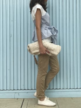 「アイテム（チノパンツ）」を使った、ikuさん（レディース・161cm）の秋コーディネート