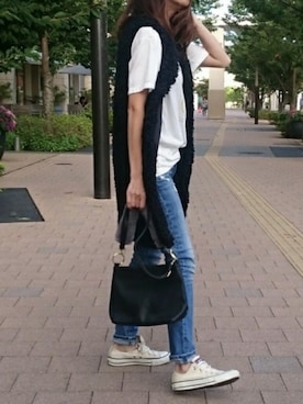 「アイテム（ベスト、その他）」を使った、ikuさん（レディース・161cm）の秋コーディネート