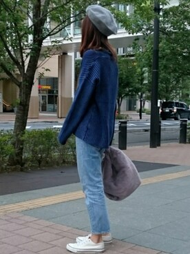 「copine」｜「アイテム（ハンチング/ベレー帽）」を使った、ikuさん（レディース・161cm）の秋コーディネート