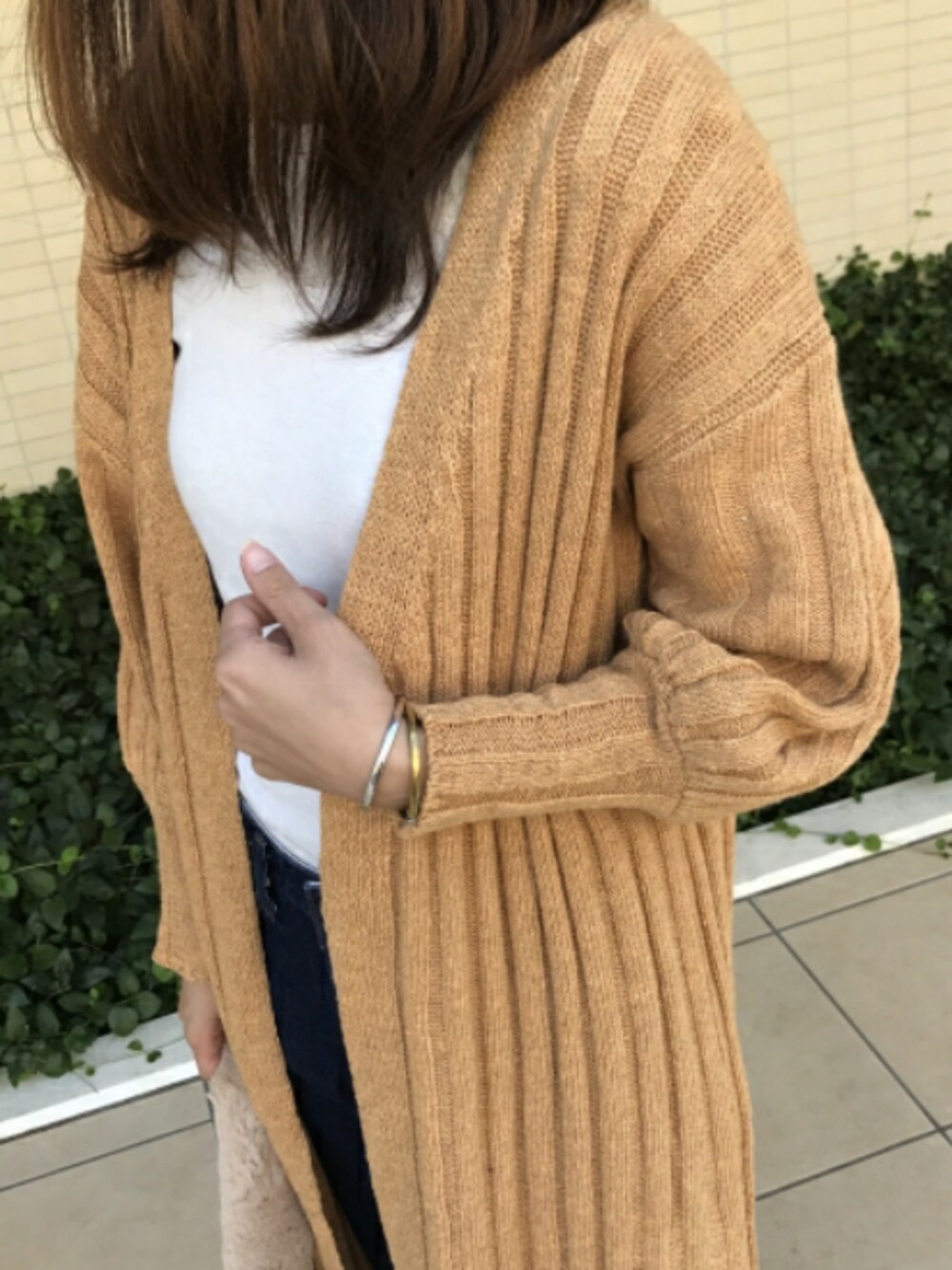 「秋、休日スタイル、シンプル、カジュアル、GU、copine、プチプラ、ゆったりコーデ、ざっくりニットカーディガン、カーディガン」｜「全身☺のアイテム（その他、その他）」を使った、ikuさん（レディース・161cm）の秋コーディネートの1枚目の写真