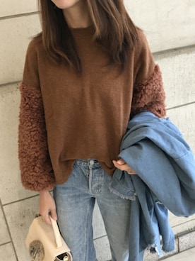 「copine（コピン）のアイテム（ニット/セーター）」を使った、ikuさん（レディース・161cm）の秋コーディネート