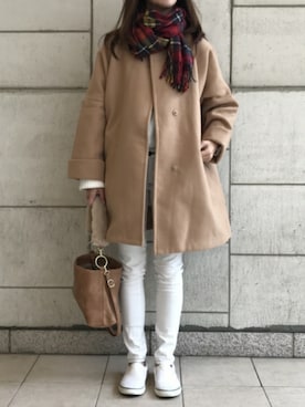 「SUPERGA（スペルガ）のアイテム」を使った、ikuさん（レディース・161cm）の秋コーディネート