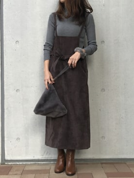 「copine」｜「アイテム（サロペット/オーバーオール）」を使った、ikuさん（レディース・161cm）の秋コーディネート