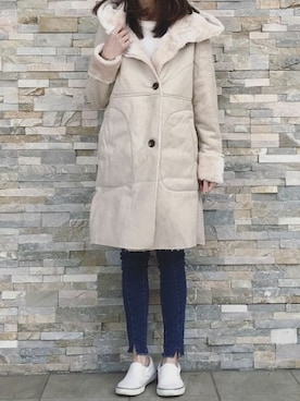 「SUPERGA（スペルガ）のアイテム」を使った、ikuさん（レディース・161cm）の冬コーディネート