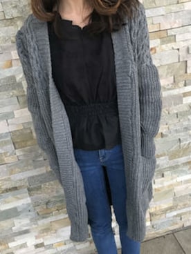 「アイテム（カーディガン/ボレロ、その他）」を使った、ikuさん（レディース・161cm）の冬コーディネート