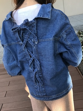 「copine」｜「アイテム（デニムジャケット）」を使った、ikuさん（レディース・161cm）の春コーディネート