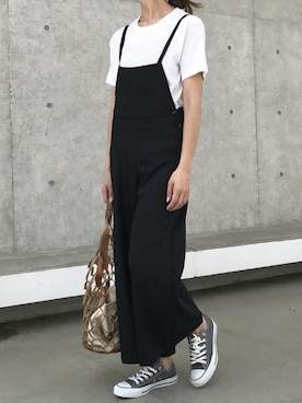 「copine」｜「アイテム（サロペット/オーバーオール）」を使った、ikuさん（レディース・161cm）の春コーディネート